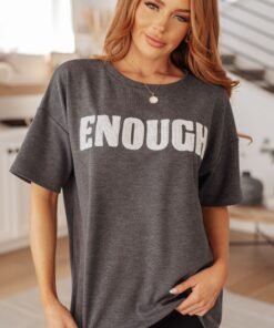 Always Enough Graphic Tee in Charcoal - Fashion Are Us, LLC